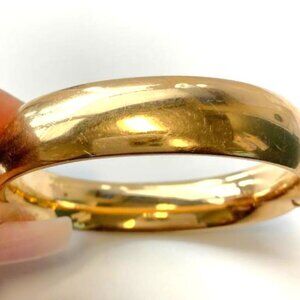 Heavy Gold Plated Hinged Bangle Bracelet